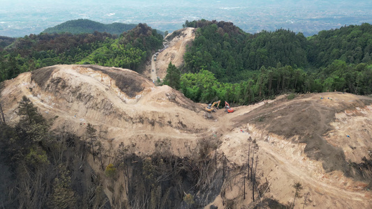 2022年8月28日 重庆北碚山火过后的缙云山焦土与隔离带航拍视频