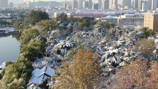 冬天雪景航拍视频