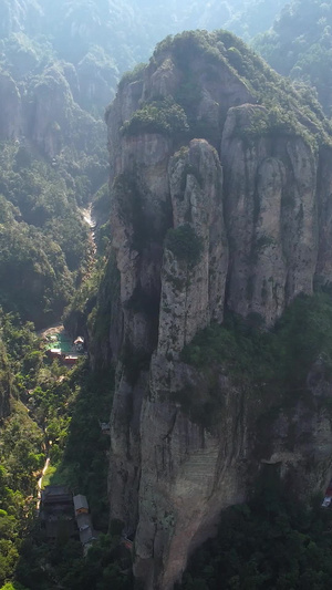 5A景区雁荡山灵峰景观区标志景点合掌峰航拍视频风景名胜区51秒视频