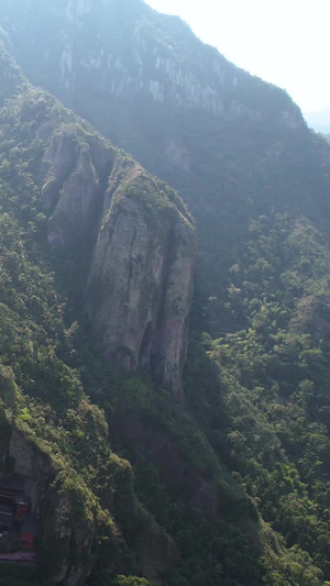 5A景区雁荡山灵峰景观区标志景点合掌峰航拍视频旅游胜地51秒视频