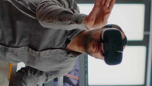 垂直视频视频编辑经历虚拟现实头盔的视频视频