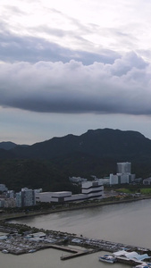 航拍广东珠海旅游地标建筑海狸岛大剧院素材城市风光视频