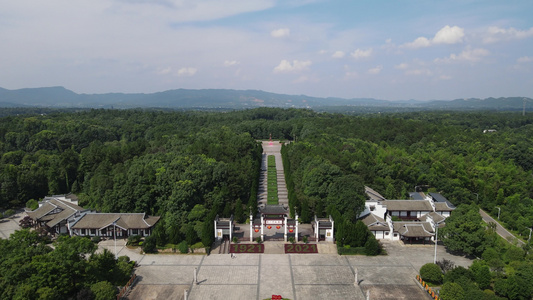 湖南长沙刘少奇故居花明楼5A景区航拍视频视频