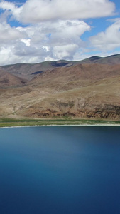 西藏羊卓雍措湖航拍视频自然风光视频