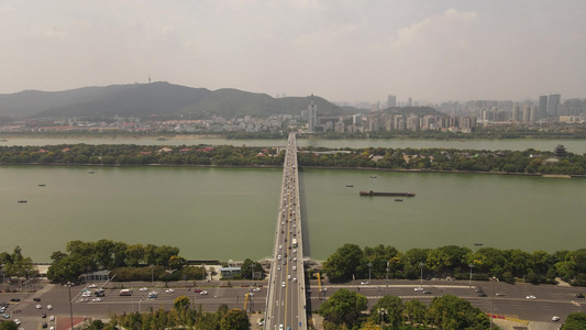 航拍湖南长沙地标建筑城市建设视频