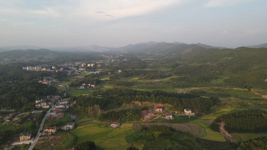 航拍自然风光山川流水视频