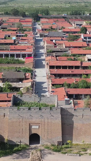 航拍山西广武古城城墙及城门26秒视频