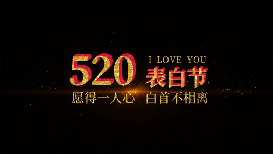 爱情520表白文字设计会声会影模板视频