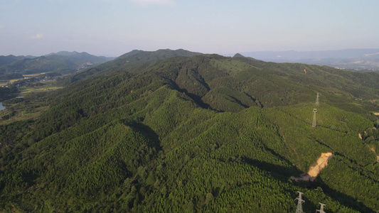 航拍自然风光山川流水视频