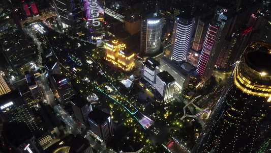 广州傍晚和晚上二沙岛珠江新城夜景视频