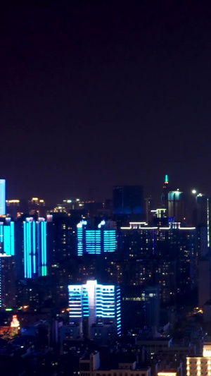 航拍武汉城市灯光秀素材合集高楼大厦44秒视频