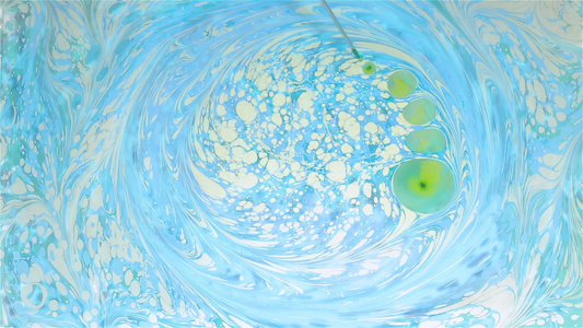 美丽的蓝色油漆抽象画视频