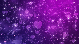 紫色梦幻心型粒子背景视频60秒视频