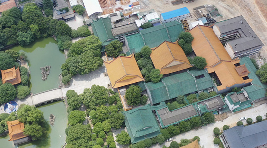 长沙开福寺古建筑航拍4K视频视频