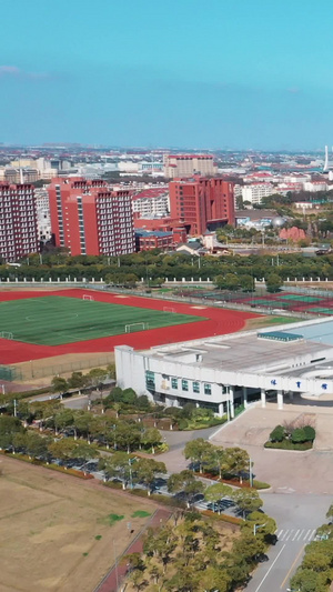 华东理工大学体育馆上海城市航拍24秒视频