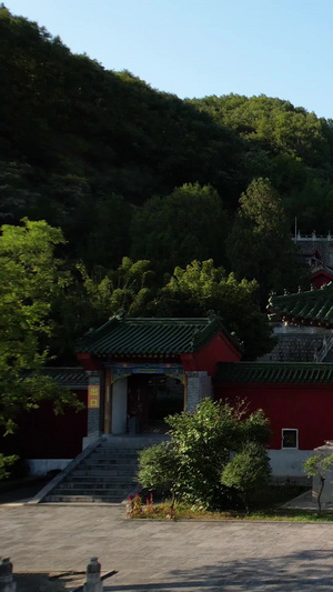 航拍河南5A中原大佛风景区佛泉寺全景视频河南旅游52秒视频