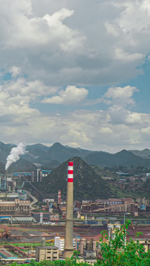 钢铁工业区污染延时摄影生产线14秒视频