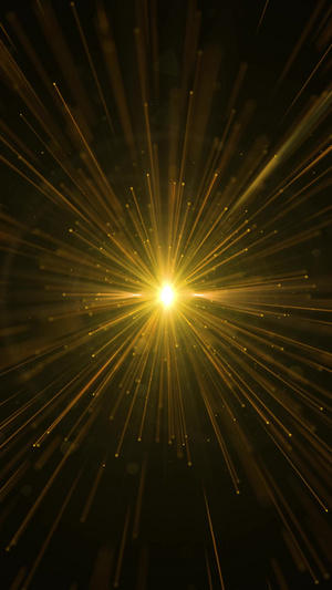 金色粒子光线汇聚光线背景19秒视频