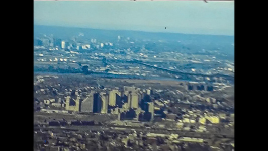 1975年纽约70年代中期老电影飞机上航拍视频