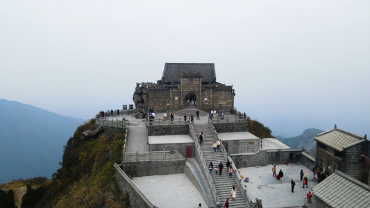 航拍南岳衡山祝融峰视频