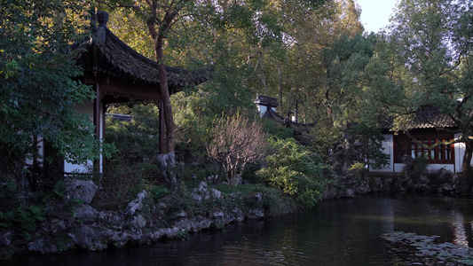 浙江杭州西湖清代私家园林郭庄风景区视频