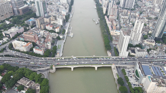 广州越秀区人民桥视频