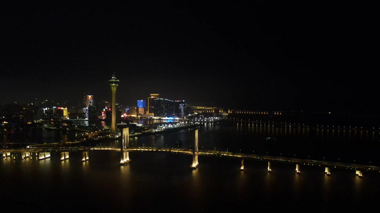 中国澳门城市风光航拍视频