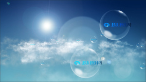 简洁云层泡泡立体logo展示20秒视频
