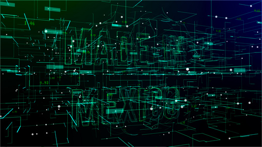 以墨西哥文本制成的旋转数字空间动画视频