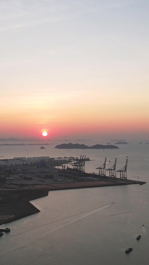 航拍广东惠州海景朝阳日出自然风光素材城市风景92秒视频