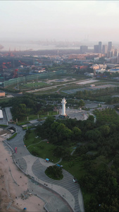 大海海浪沙滩风景浪花竖屏航拍 视频