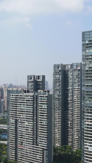 航拍城市现代住宅高楼小区房地产素材小区素材63秒视频