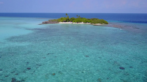 浅滩野生生物的宽角广角全景以蓝海为例在珊瑚礁附近有15秒视频