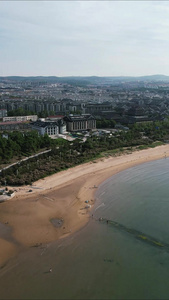 大海海浪沙滩风景浪花竖屏航拍 视频