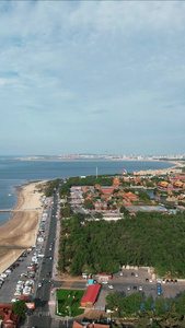 大海海浪沙滩风景浪花竖屏航拍 视频