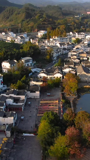 航拍安徽5A级景点呈坎古镇全景视频安徽旅游48秒视频