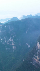 航拍龙岗国家地质公园群山巍峨悬崖峭壁大自然风景区视频