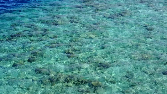 热带岸边海滩假日的广角性质在靠近度假胜地的地方有明确视频