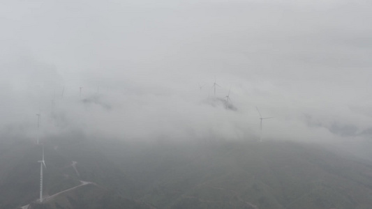 湖南省永州市江永县风电站航拍[江华瑶族自治县]视频