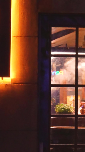 城市夜景小酒馆美食餐厅休闲消费生活素材城市素材55秒视频