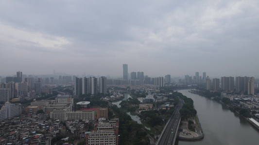 广东东江沿岸景观视频