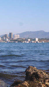 城市海边蓝色大海自然风光素材城市素材视频