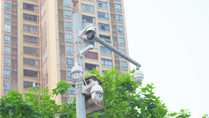 4k实拍街头交通安防监控摄像头20秒视频