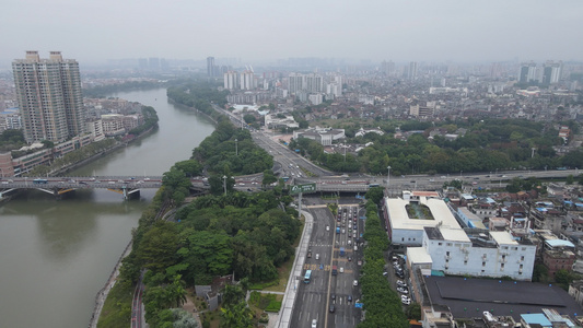 广东东江沿岸景观视频