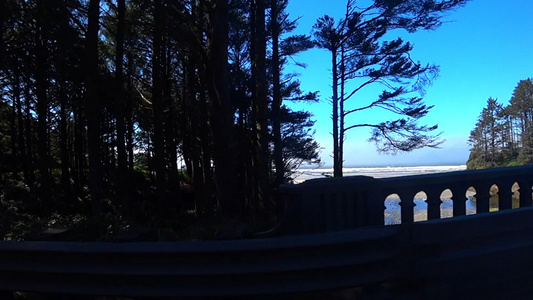 太平洋海岸的风景开车时有辆车视频