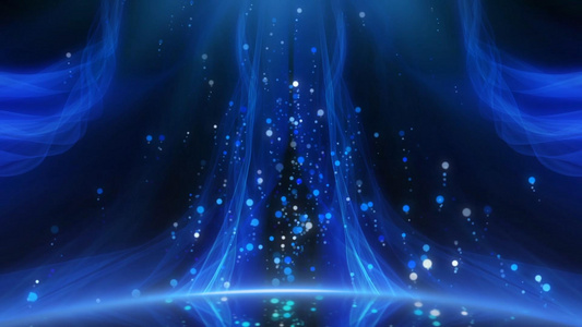 蓝色丝绸梦幻粒子光效视频