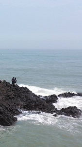 福建漳州白塘湾火山地质公园火山岛风光自然风光视频