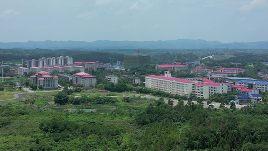 航拍湖南环境生物学院大学视频