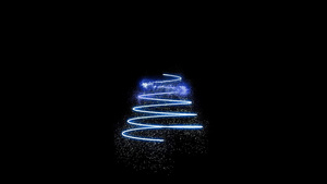 在黑色背景下运动的彩色圣诞节树计算机图形显示为彩色17秒视频