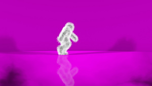 紫色背景的灰色字符舞蹈46秒视频